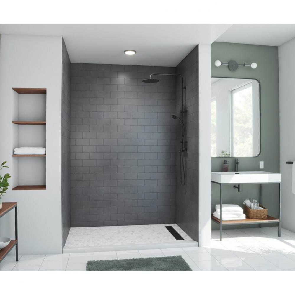 MTMK96-3062 30 x 62 x 96 Swanstone® Metro Subway Tile Glue up Bathtub and Shower Wall Kit in