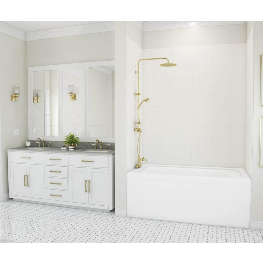 TSMK72-3450 34 x 50 x 72 Swanstone® Traditional Subway Tile Glue up Bathtub and Shower Wall K
