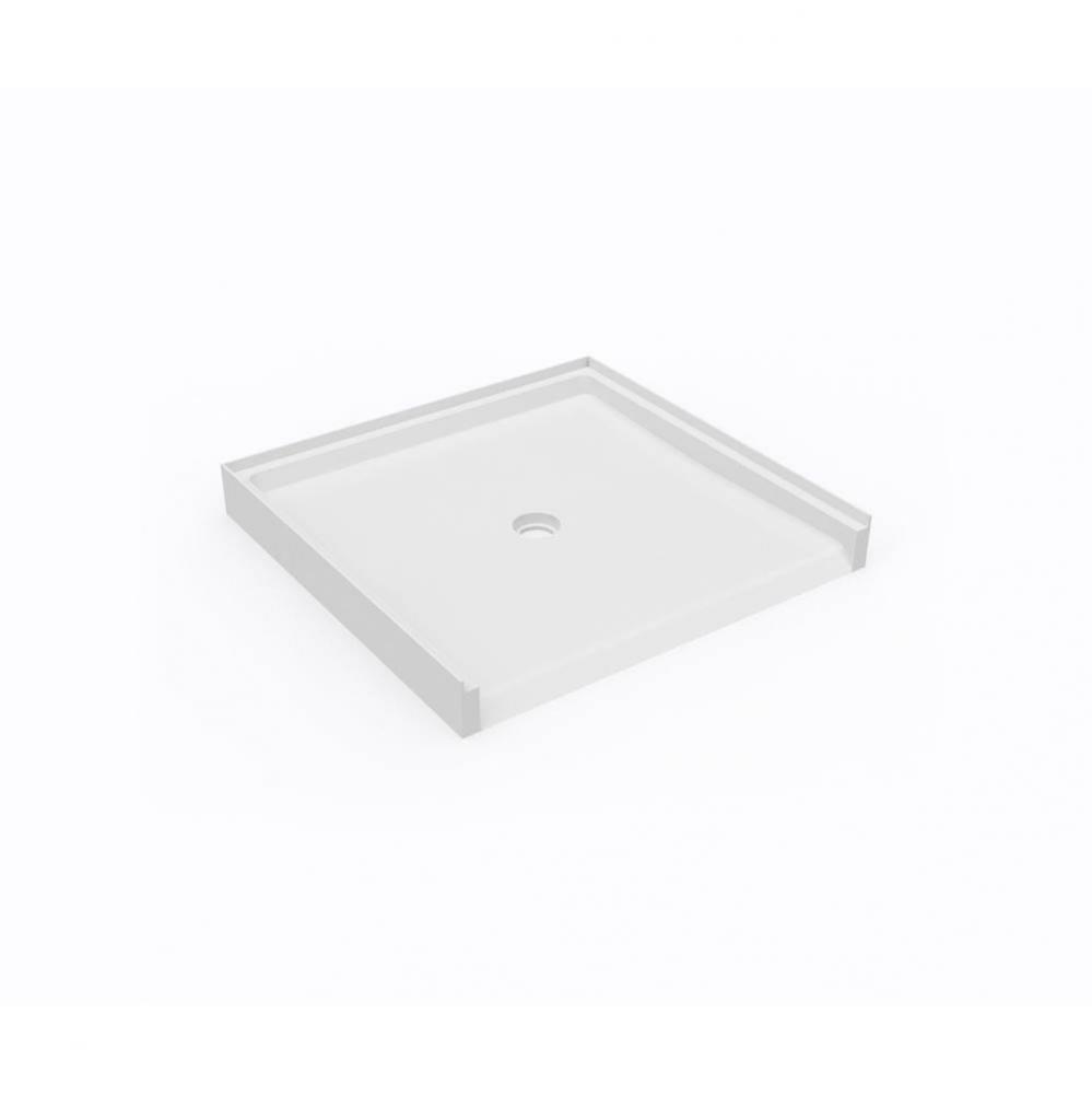 STS-3738 37 x 38 Swanstone® Alcove Shower Pan with Center Drain in White