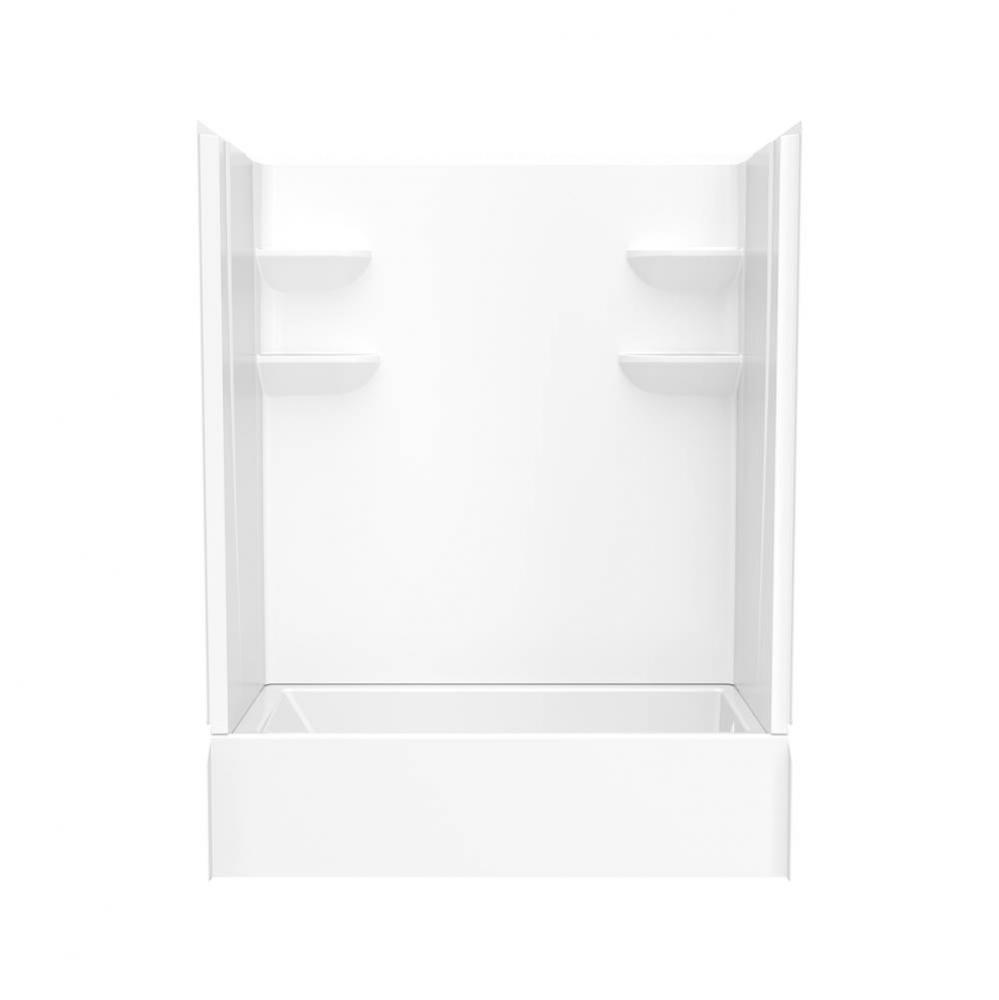 VP6030CTSMIN2L/R 60 x 30 Solid Surface Alcove Left Hand Drain Four Piece Tub Shower in White