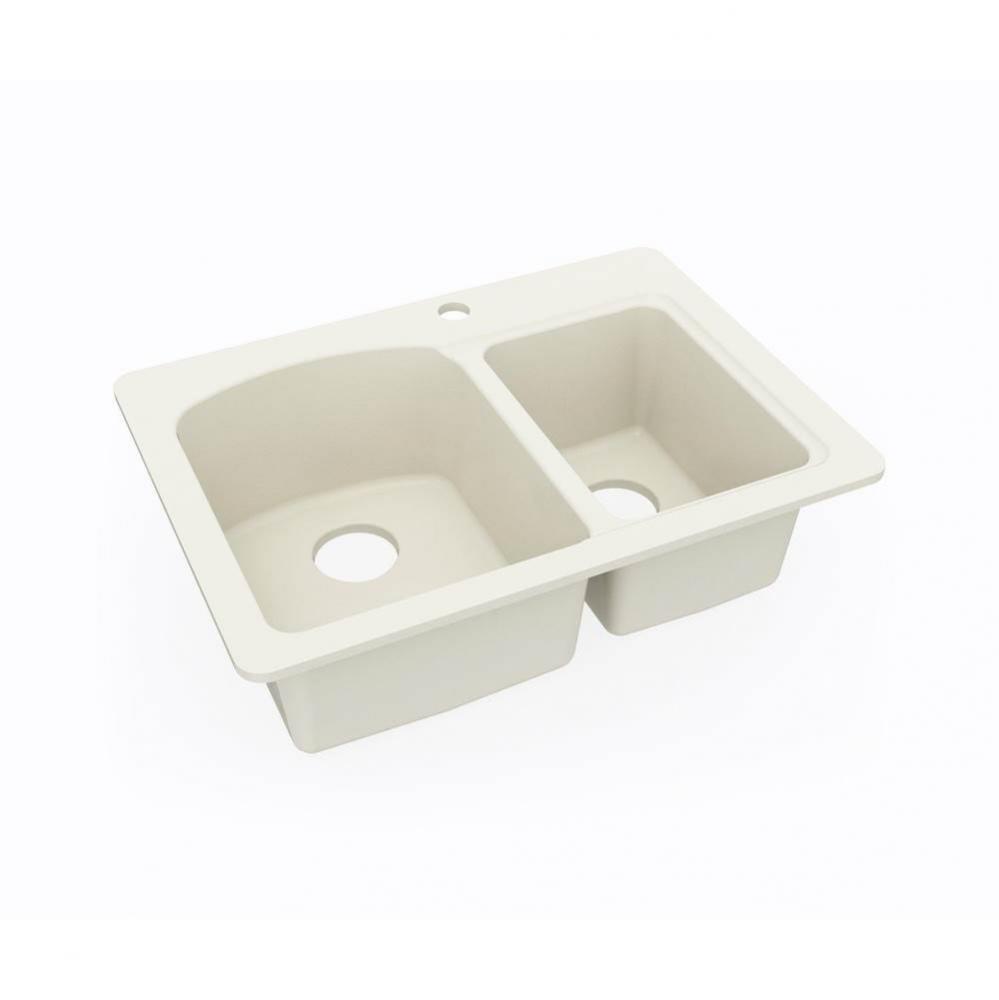 KSDB-2518 18 x 25 Swanstone® Dual Mount Double Bowl Sink in Bone