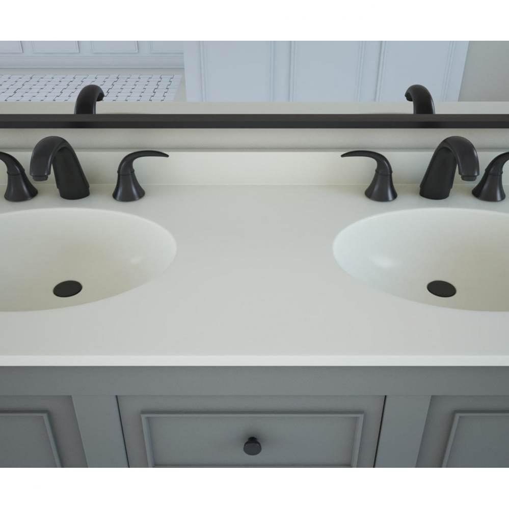 CH2B2261 Chesapeake 22 x 61 Double Bowl Vanity Top in Bisque