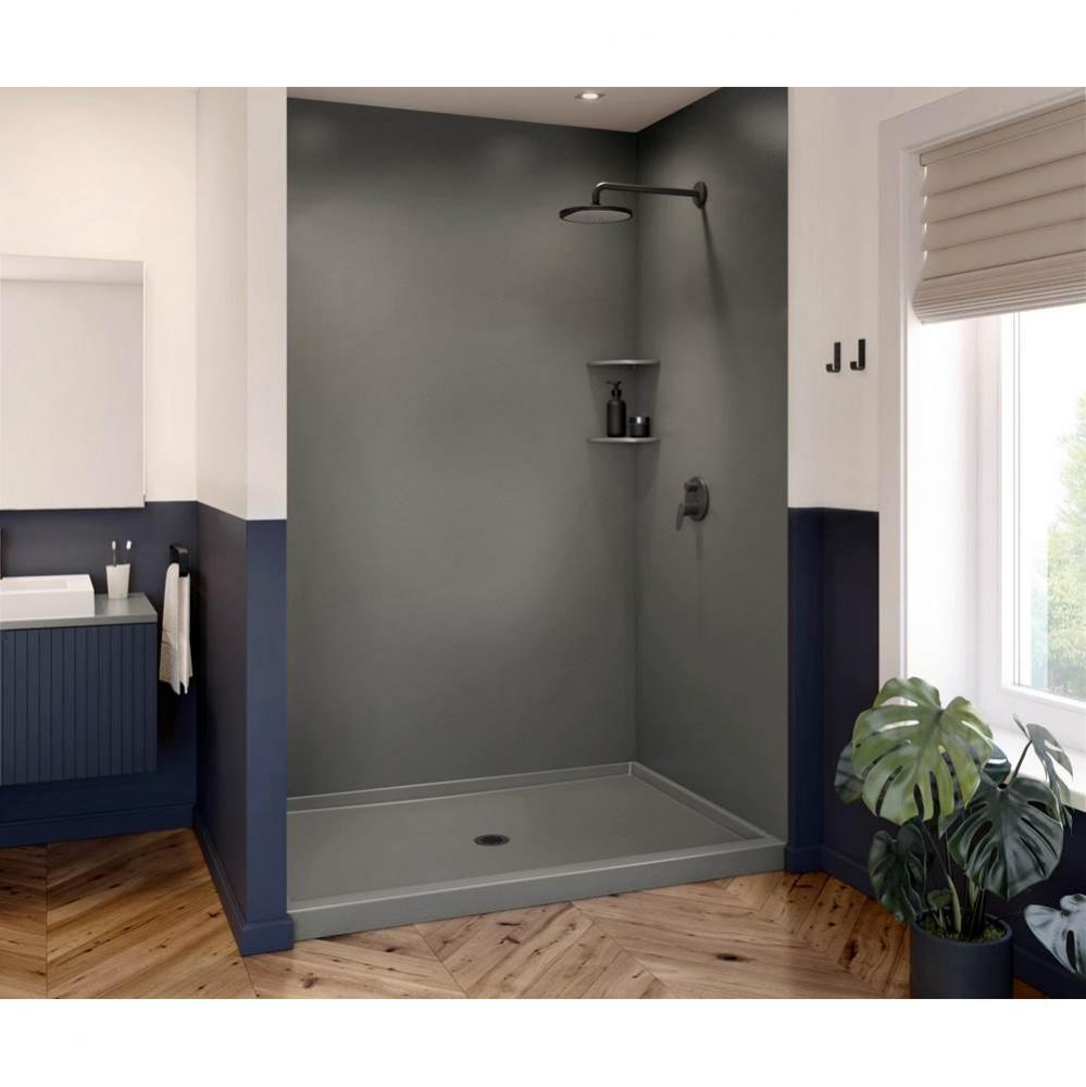 SMMK72-3250 32 x 50 x 72 Swanstone® Smooth Glue up Bathtub and Shower Wall Kit in Charcoal Gr