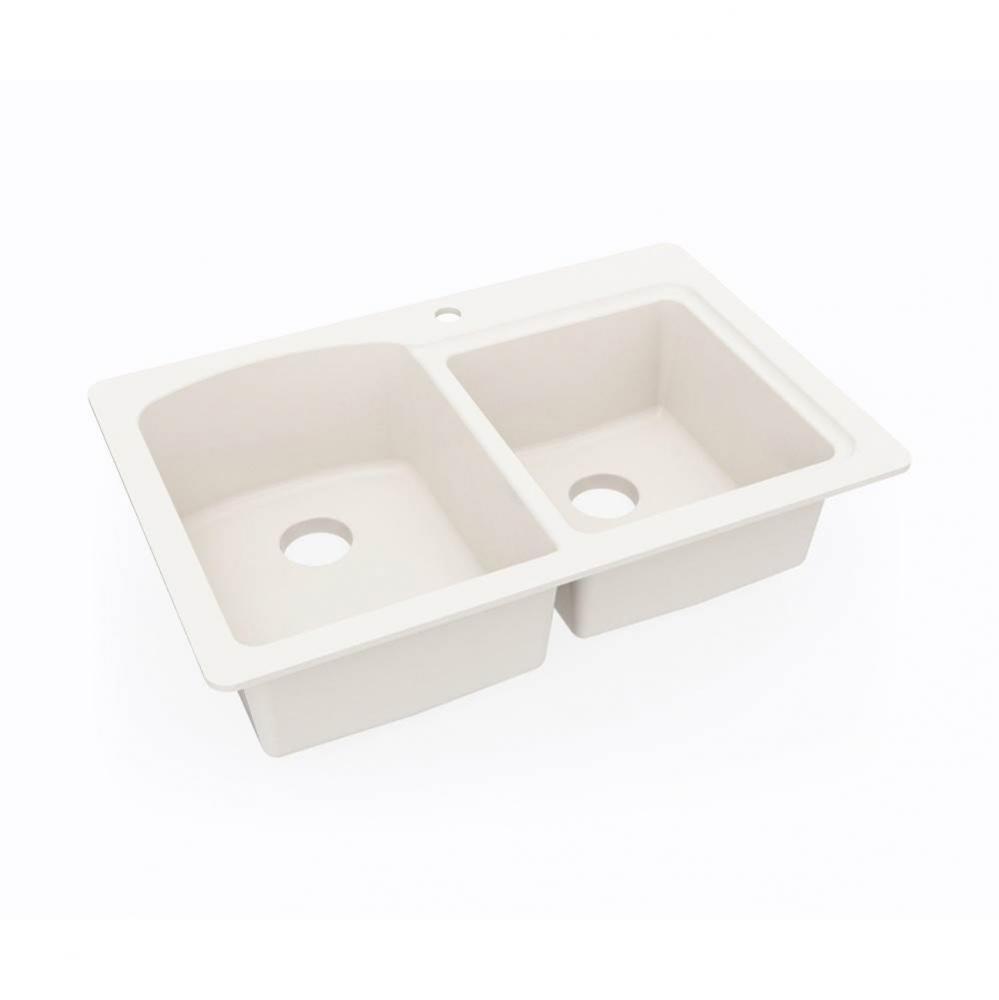 KSDB-3322 22 x 33 Swanstone® Dual Mount Double Bowl Sink in Bisque
