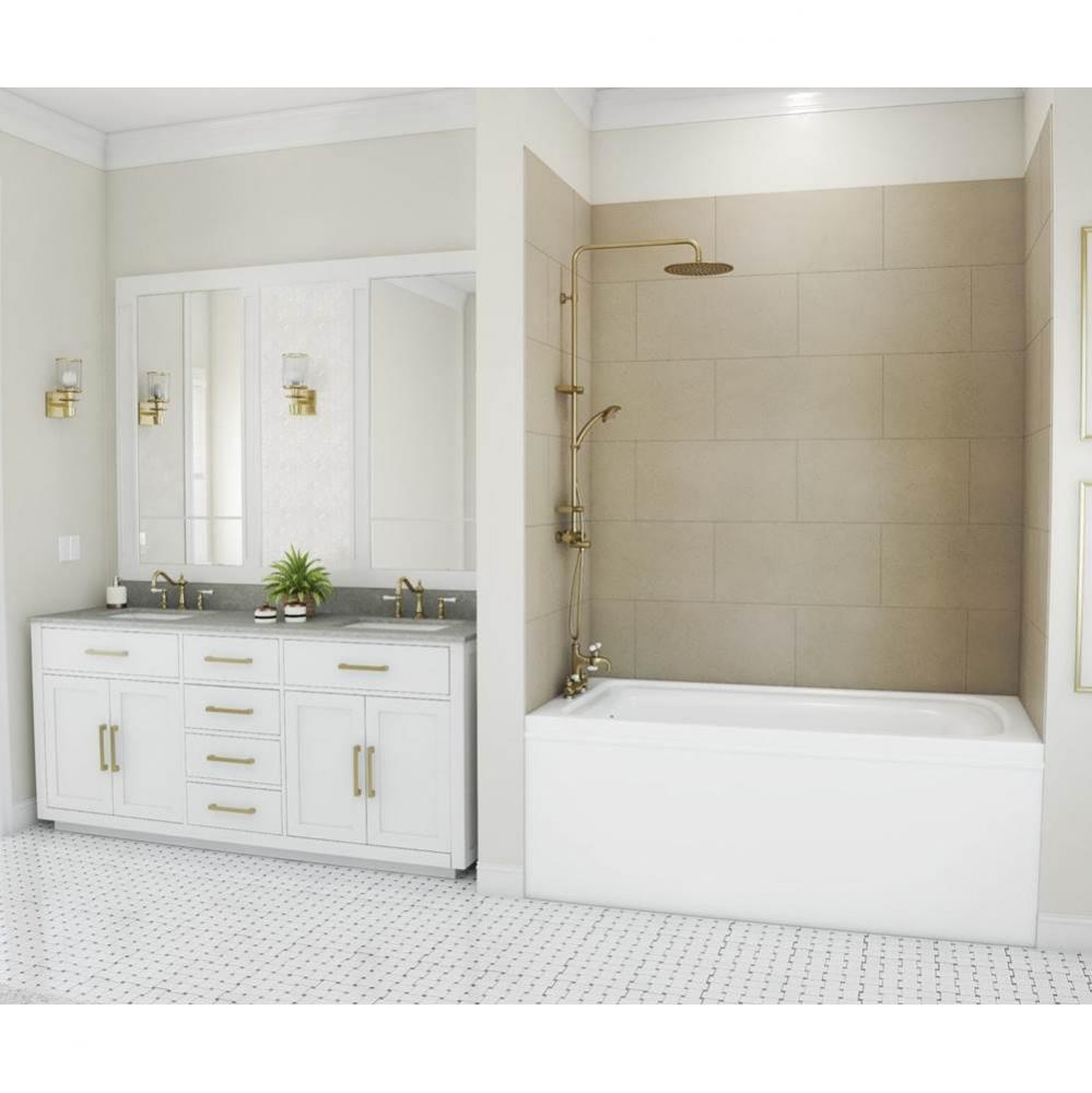 TSMK72-3636 36 x 36 x 72 Swanstone® Traditional Subway Tile Glue up Bathtub and Shower Wall K
