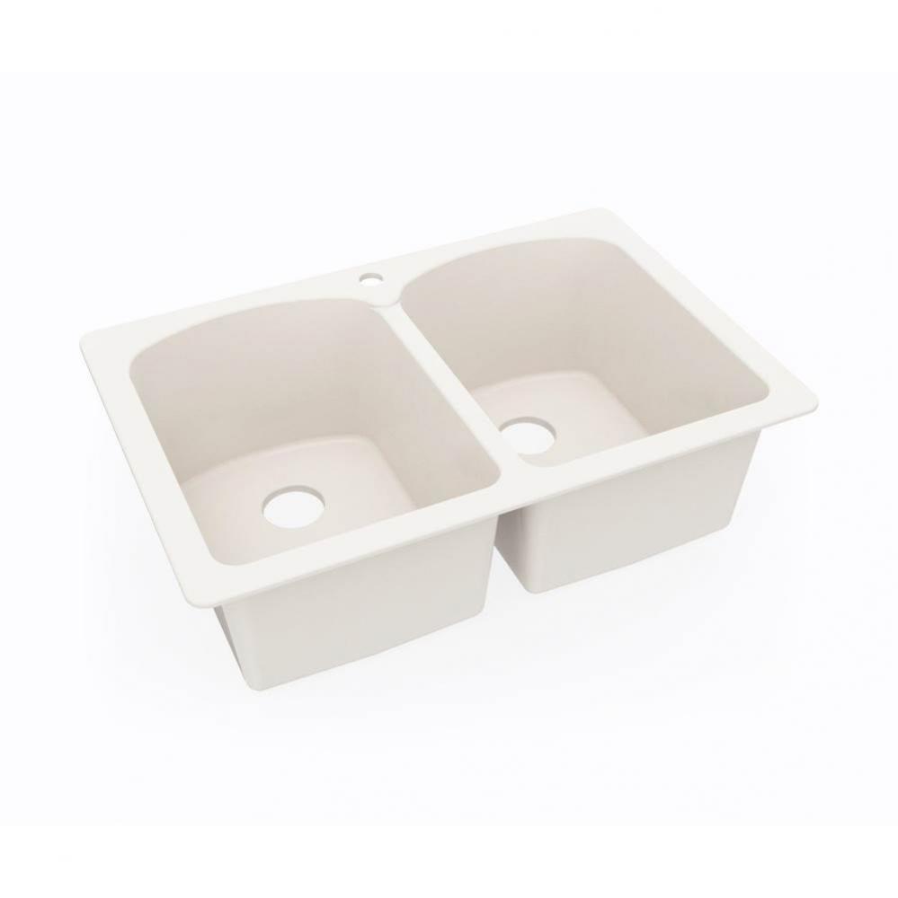 KSLB-3322 22 x 33 Swanstone® Dual Mount Double Bowl Sink in Bisque