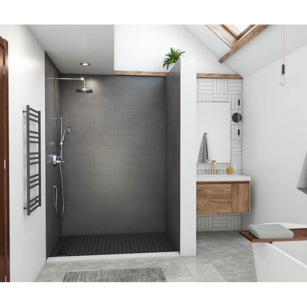 MSMK96-4262 42 x 62 x 96 Swanstone® Modern Subway Tile Glue up Shower Wall Kit in Charcoal Gr