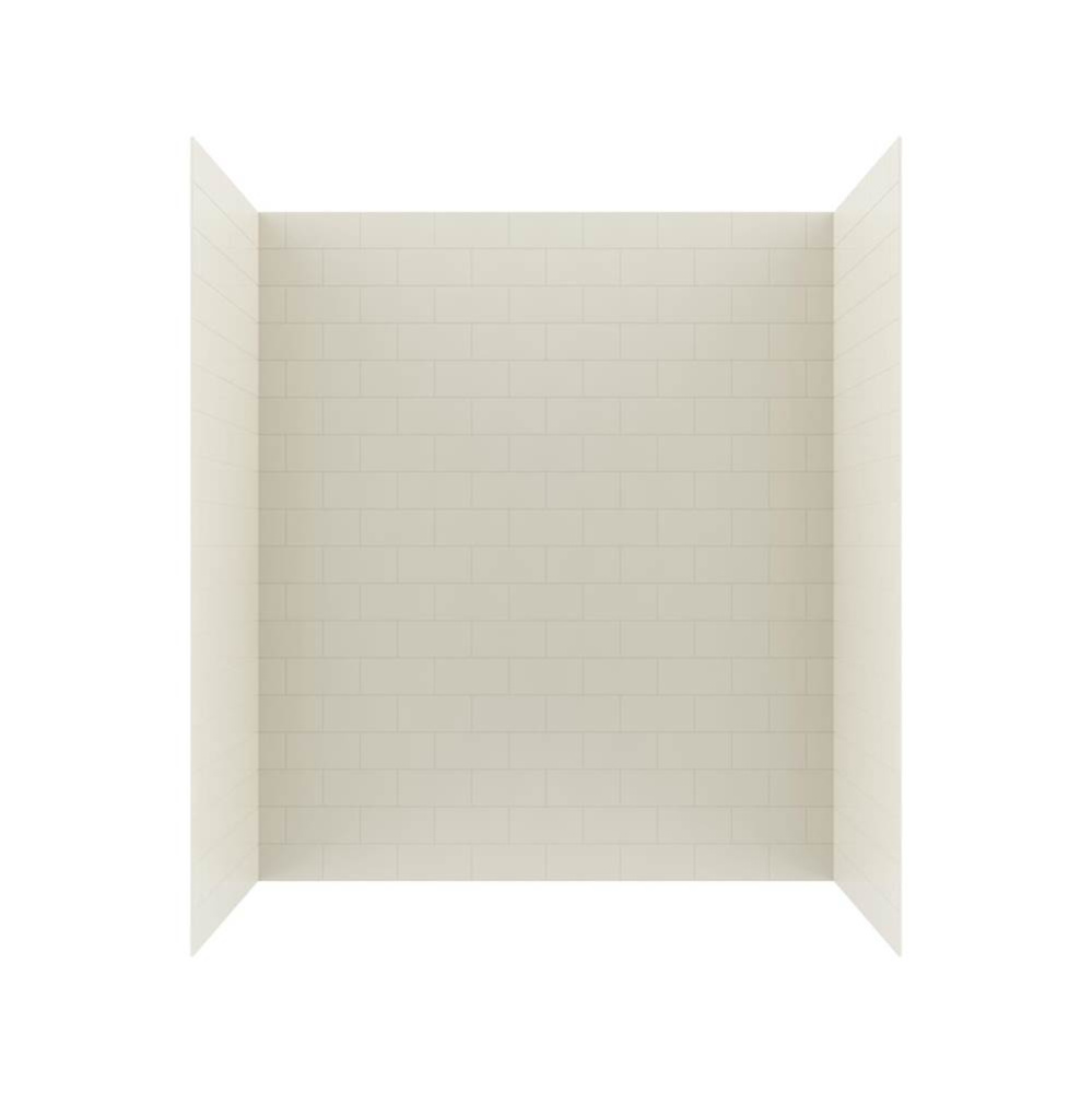 MTMK72-3262 32 x 62 x 72 Swanstone® Metro Subway Tile Glue up Tub Wall Kit in Bone