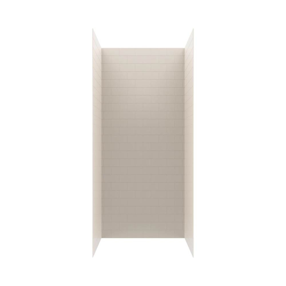 MTMK96-3442 34 x 42 x 96 Swanstone® Metro Subway Tile Glue up Shower Wall Kit in Bisque