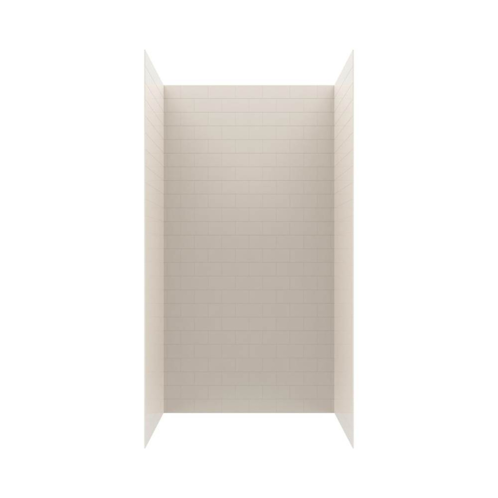 MTMK96-3450 34 x 50 x 96 Swanstone® Metro Subway Tile Glue up Shower Wall Kit in Bisque