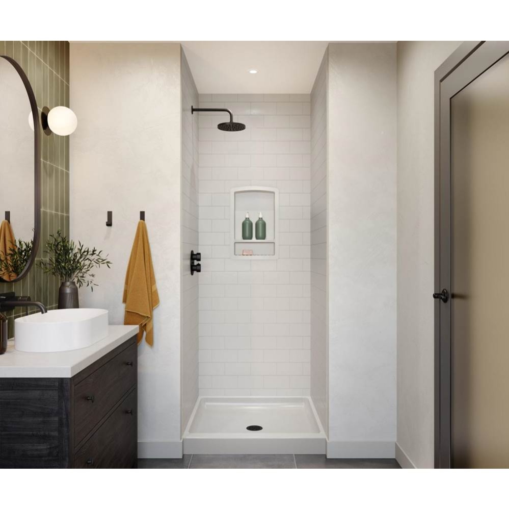 MTMK72-3636 36 x 36 x 72 Swanstone Metro Subway Tile Glue up Bathtub and Shower Wall Kit in Mounta