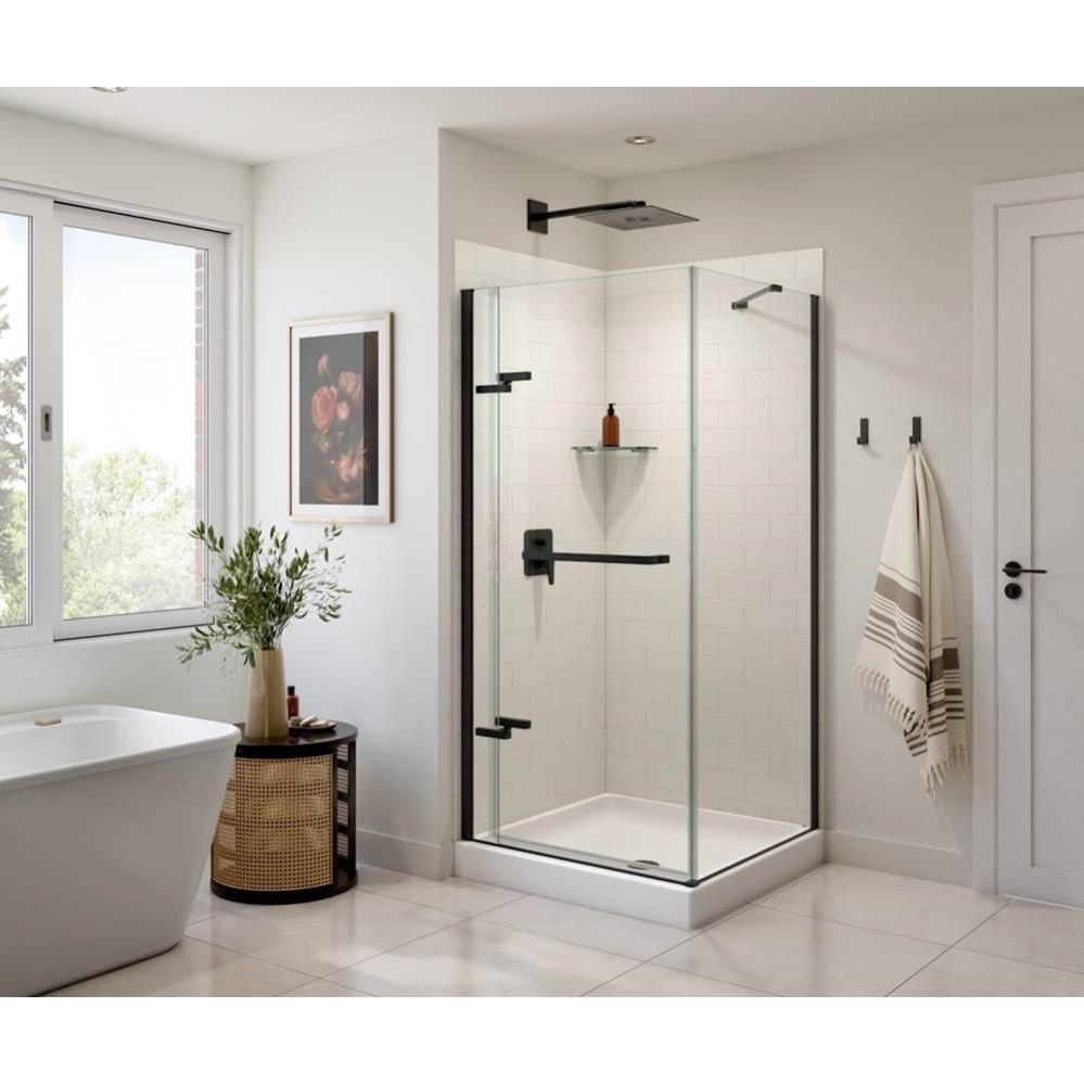 MTMK-9634-1 34 x 96 Swanstone Metro Subway Tile Glue up Bathtub and Shower Single Wall Panel in Co