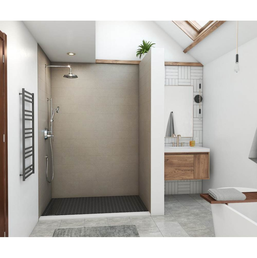 MSMK96-3450 34 x 50 x 96 Swanstone® Modern Subway Tile Glue up Shower Wall Kit in Clay
