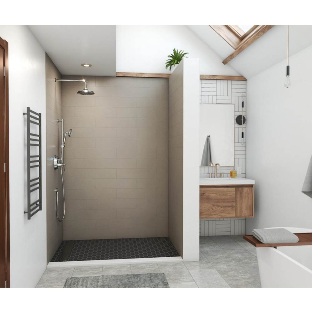 MSMK96-3250 32 x 50 x 96 Swanstone® Modern Subway Tile Glue up Shower Wall Kit in Sandstone