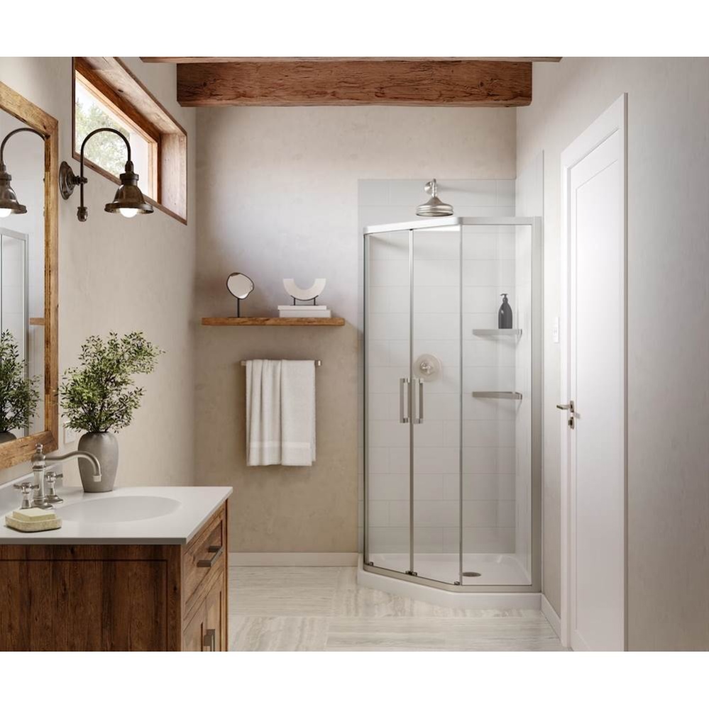 MSMK-7242-1 42 x 72 Swanstone Modern Subway Tile Glue up Bathtub and Shower Single Wall Panel in M