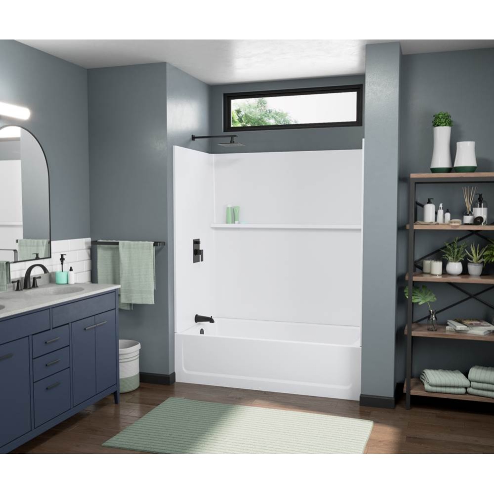 OP6032TSL 60 x 32 Optima Alcove Left Hand Drain Five Piece Tub Shower in White