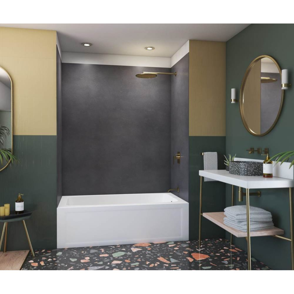 SMMK72-3450 34 x 50 x 72 Swanstone® Smooth Glue up Bathtub and Shower Wall Kit in Charcoal Gr