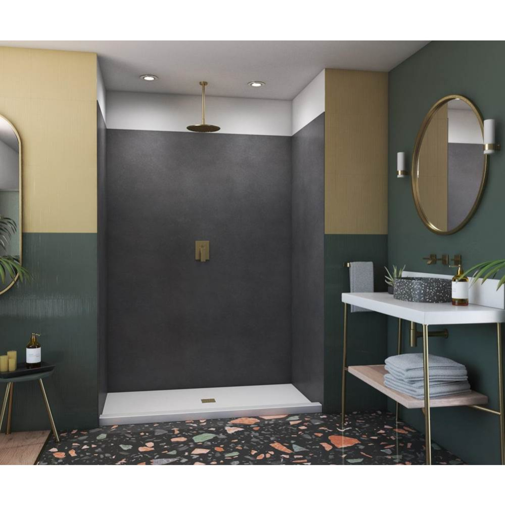 SMMK84-3636 36 x 36 x 84 Swanstone® Smooth Glue up Shower Wall Kit in Charcoal Gray