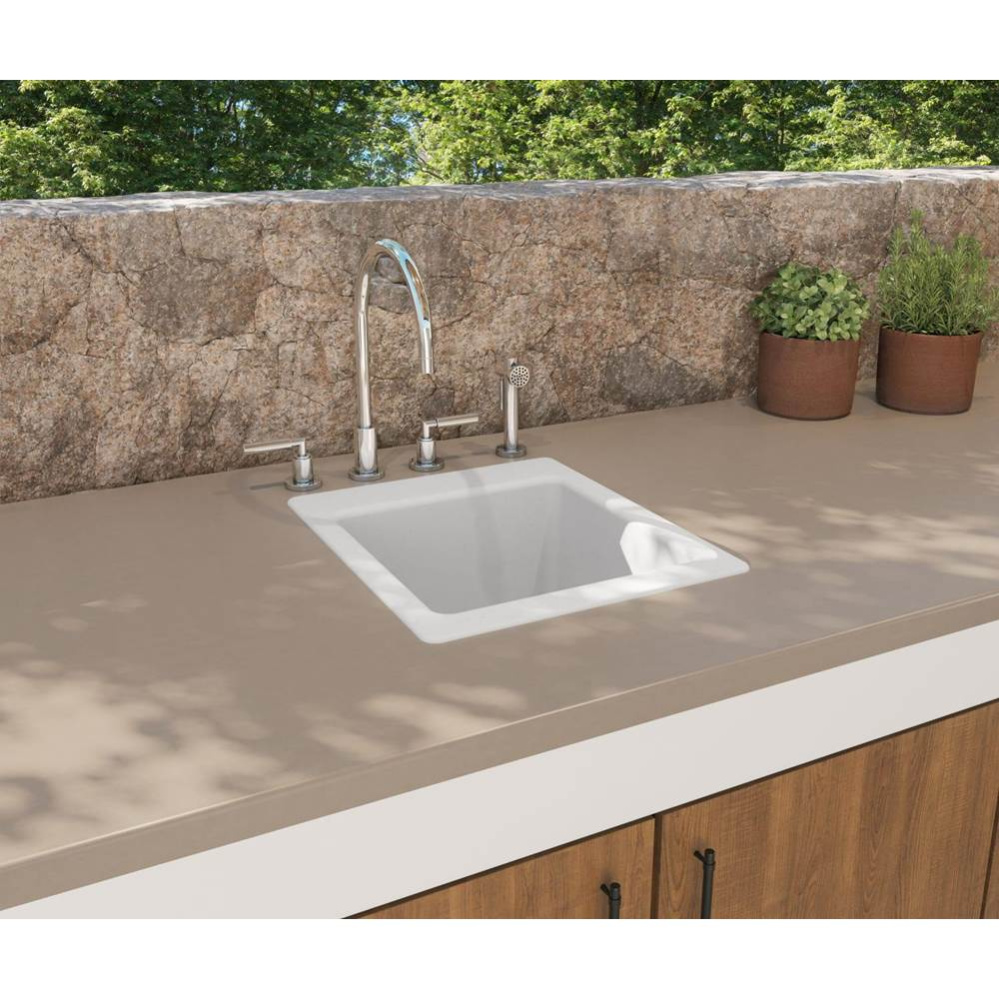 SSUS-S 17 x 20 Swanstone® Dual Mount Small Bowl Utility Sink in White