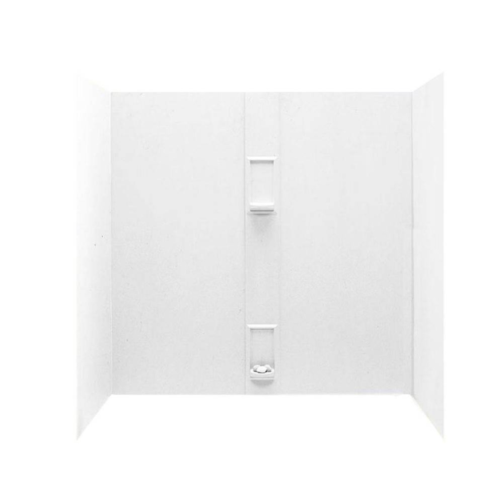 SS-60-5 30 x 60 x 60 Swanstone® Smooth Glue up Tub Wall Kit in Bone