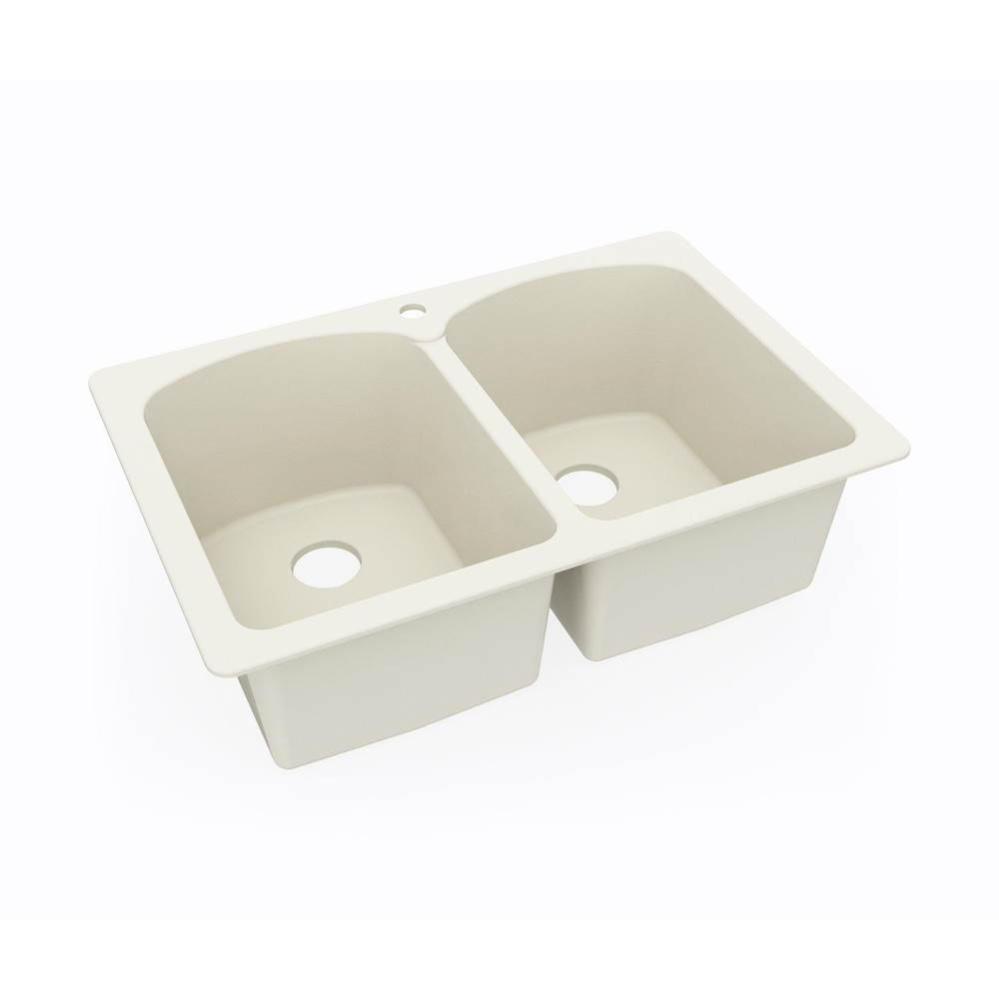 KSLB-3322 22 x 33 Swanstone® Dual Mount Double Bowl Sink in Bone