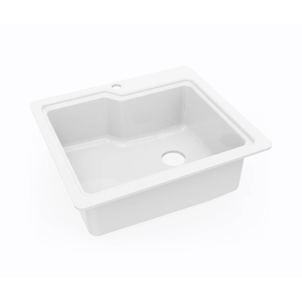 KSSB-2522 22 x 25 Swanstone® Dual Mount Single Bowl Sink in White