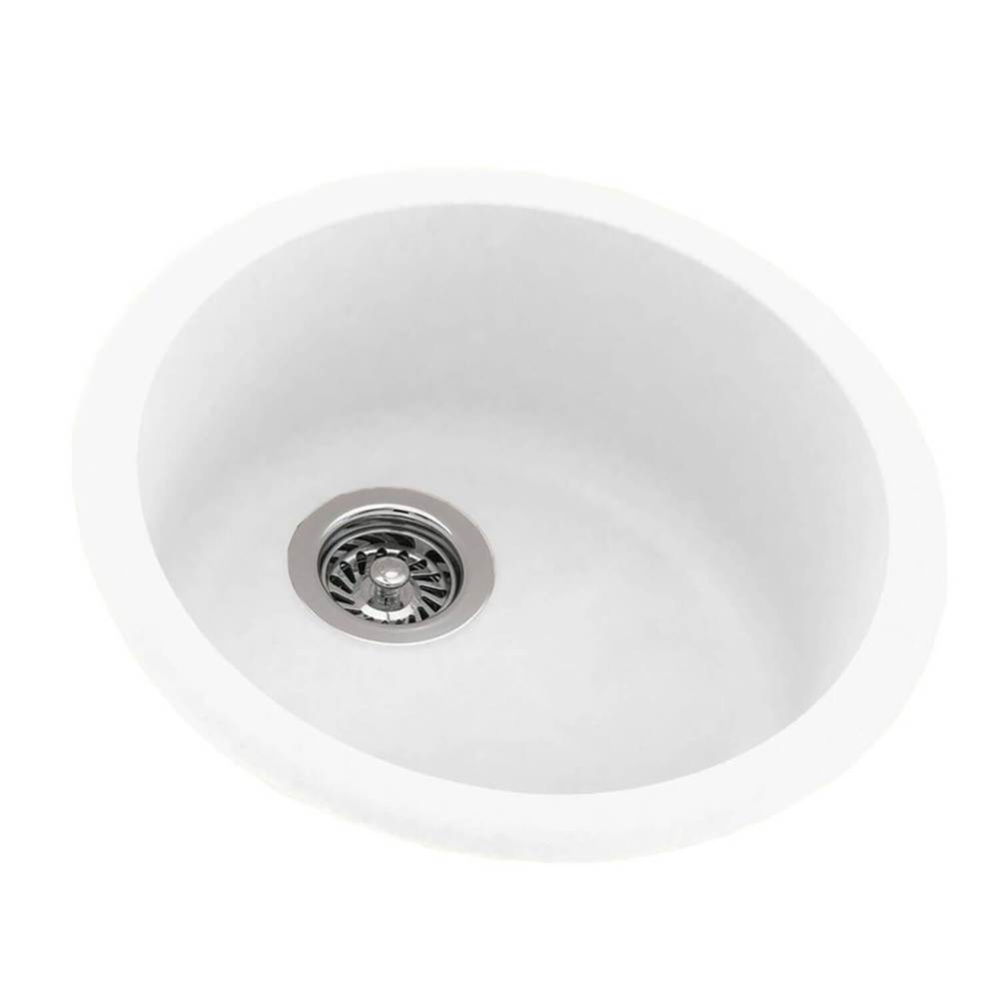 USRB-18 Swanstone® Undermount Round Bowl Sink in Bone