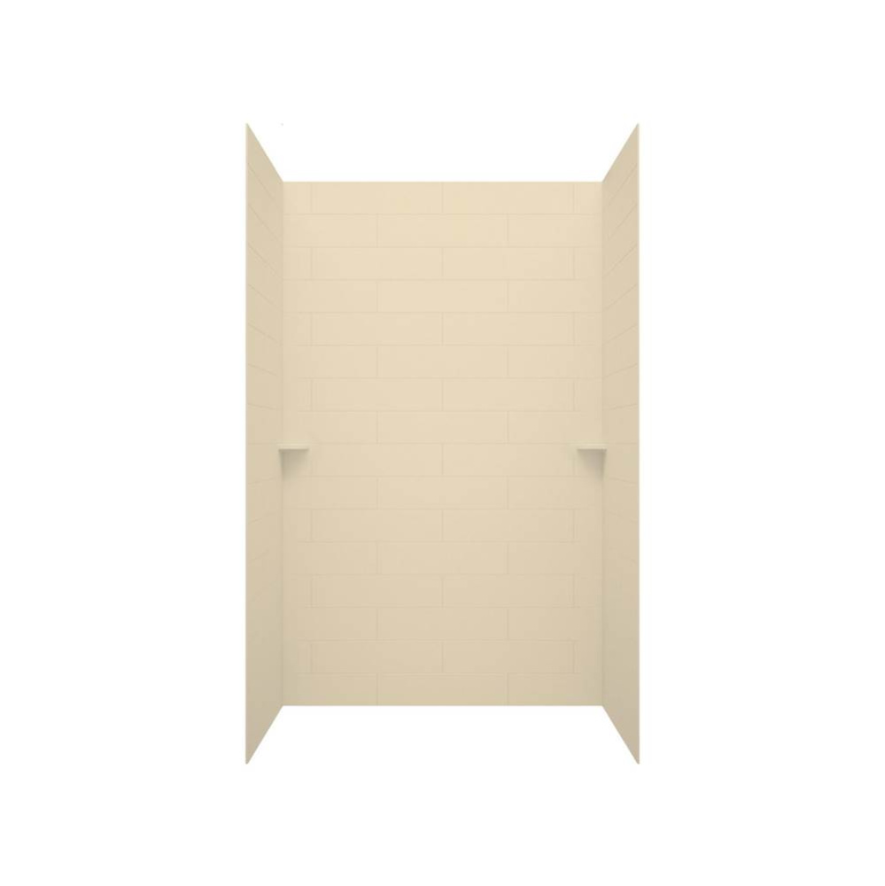 MSMK96-3262 32 x 62 x 96 Swanstone® Modern Subway Tile Glue up Shower Wall Kit in Bone
