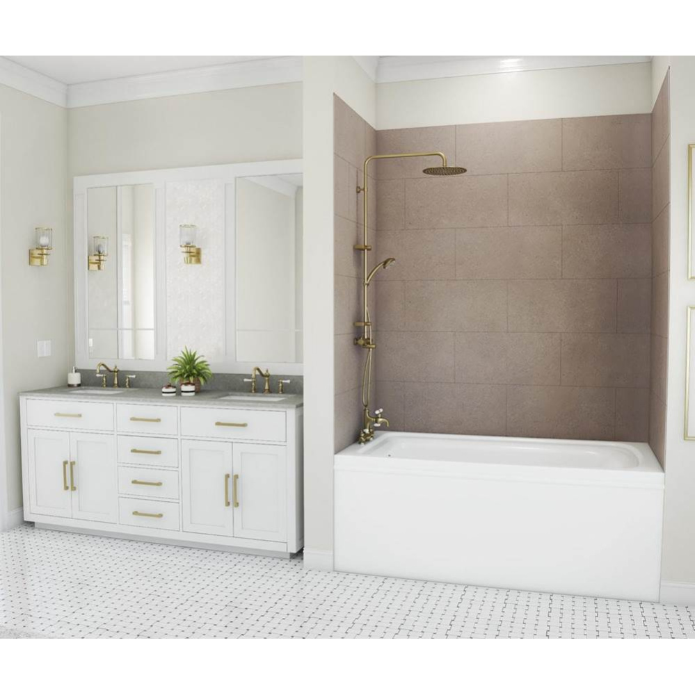 TSMK72-3442 34 x 42 x 72 Swanstone® Traditional Subway Tile Glue up Bathtub and Shower Wall K