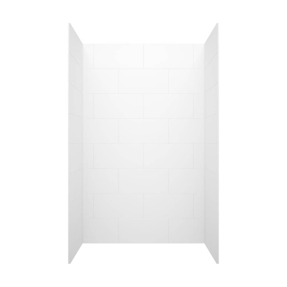 TSMK84-3650 36 x 50 x 84 Swanstone® Traditional Subway Tile Glue up Shower Wall Kit in White