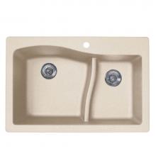 Swan QZ03322LS.076 - QZLS-3322 22 x 33 Granite Drop in Double Bowl Sink in Granito