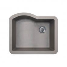 Swan QU02522SB.173 - QUSB-2522 22 x 25 Granite Undermount Single Bowl Sink in Metallico