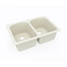 Swan KS02233LB.037 - KSLB-3322 22 x 33 Swanstone® Dual Mount Double Bowl Sink in Bone