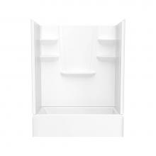 Swan VP6030CTSMINL.010 - VP6030CTSMINL/R 60 x 30 Solid Surface Alcove Left Hand Drain Four Piece Tub Shower in White