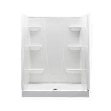 Swan VP6034CS.010 - VP6034CS 60 x 34 Solid Surface Alcove Center Drain Four-Piece Shower in White