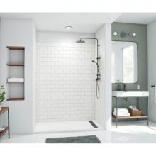 Swan MTMK843062.010 - MTMK84-3062 30 x 62 x 84 Swanstone® Metro Subway Tile Glue up Bathtub and Shower Wall Kit in