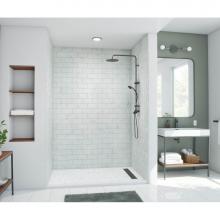 Swan MTMK963262.221 - MTMK96-3262 32 x 62 x 96 Swanstone® Metro Subway Tile Glue up Bathtub and Shower Wall Kit in