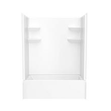 Swan VP6030CTSMM2R.010 - VP6030CTSMM2L/R 60 x 30 Solid Surface Alcove Right Hand Drain Four Piece Tub Shower in White