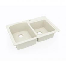 Swan KS03322DB.037 - KSDB-3322 22 x 33 Swanstone® Dual Mount Double Bowl Sink in Bone