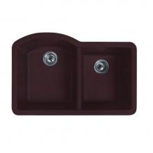 Swan QU03322DB.170 - QUDB-3322 22 x 33 Granite Undermount Double Bowl Sink in Espresso