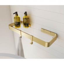 Swan RECSHELF.004 - Odile Suite Rectangular Shelf with Clear Glass in Brushed Gold