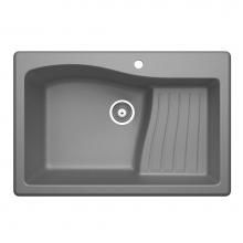 Swan QZ03322AD.173 - QZAD-3322 22 x 33 Granite Drop in Ascend Bowl Sink in Metallico