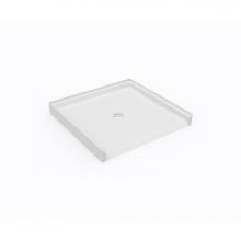 Swan SF03738MD.010 - STS-3738 37 x 38 Swanstone® Alcove Shower Pan with Center Drain in White