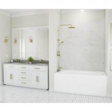 Swan TSMK723250.221 - TSMK72-3250 32 x 50 x 72 Swanstone® Traditional Subway Tile Glue up Bathtub and Shower Wall K