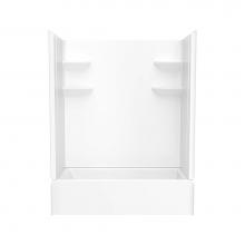 Swan VP6030CTSMN2AR.010 - VP6030CTSMN2AL/R 60 x 30 Solid Surface Alcove Right Hand Drain Four Piece Tub Shower in White