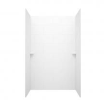 Swan TSMK843062.010 - TSMK84-3062 30 x 62 x 84 Swanstone® Traditional Subway Tile Glue up Shower Wall Kit in White