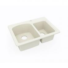 Swan KS02518DB.037 - KSDB-2518 18 x 25 Swanstone® Dual Mount Double Bowl Sink in Bone