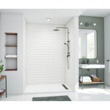 Swan TSMK963250.010 - TSMK96-3250 32 x 50 x 96 Swanstone® Traditional Subway Tile Glue up Shower Wall Kit in White