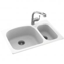 Swan KS03322LS.018 - KSLS-3322 22 x 33 Swanstone® Dual Mount Double Bowl Sink in Bisque