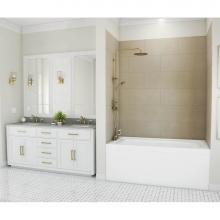 Swan TSMK723636.218 - TSMK72-3636 36 x 36 x 72 Swanstone® Traditional Subway Tile Glue up Bathtub and Shower Wall K